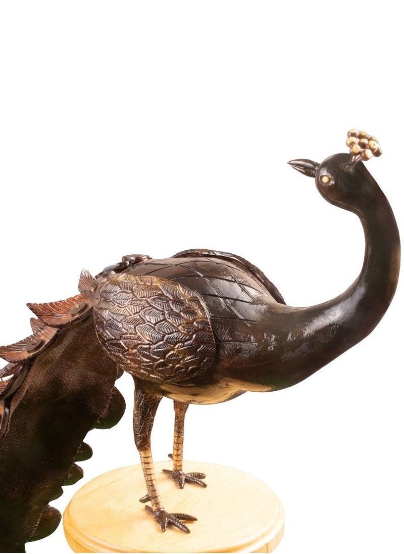 N & H Handmade Coconut Shell Peacock Lamp  - Image 2