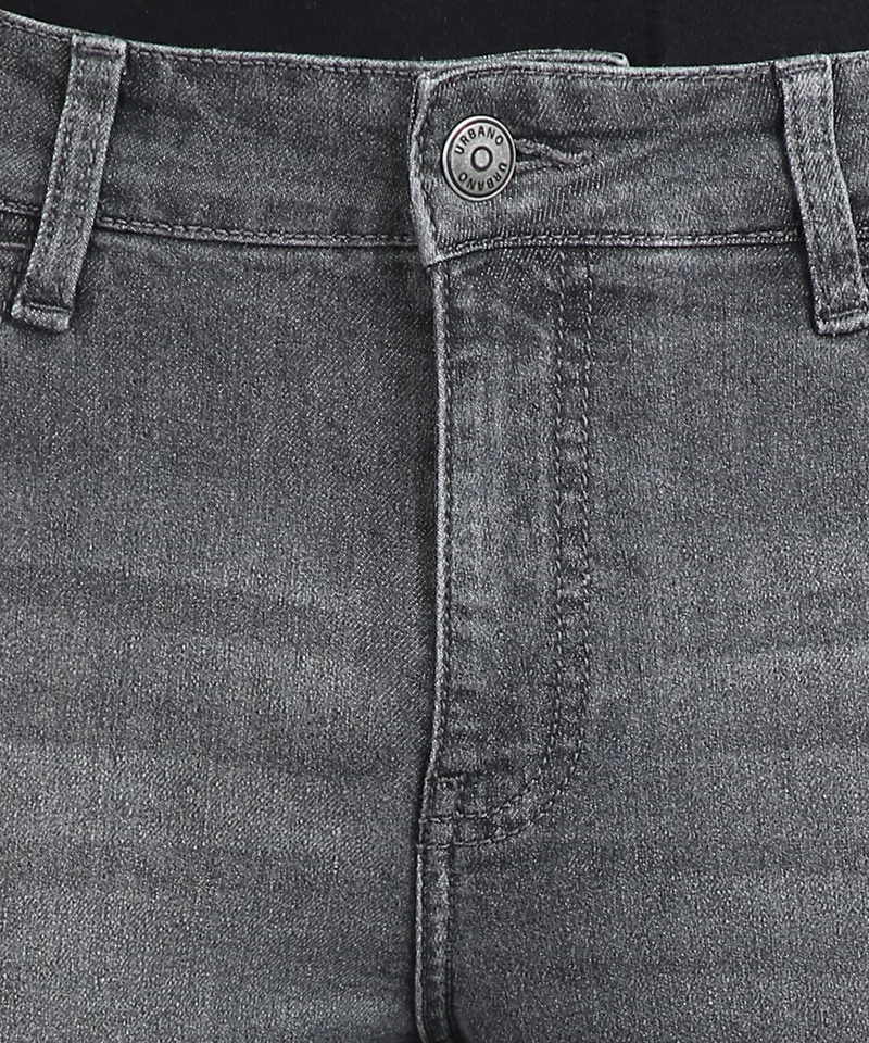 Urbano Fashion  Urbano Fashion Men's Grey Regular Fit Washed Jeans Stretchable for Men | Best Price UAE