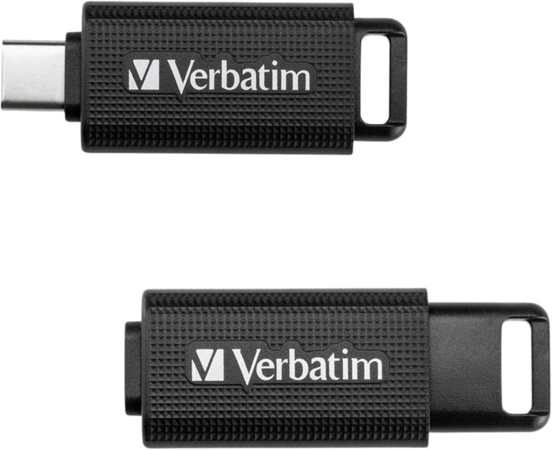 VERBATIM Durable versatile substance Store 'n' Go USB-C Stick Compact Memory Stick with 128GB Data Storage Portable USB Stick in Black Ideal for Mobile Phone, Laptop, PC and Notebook Consistent single item quality - Image 1