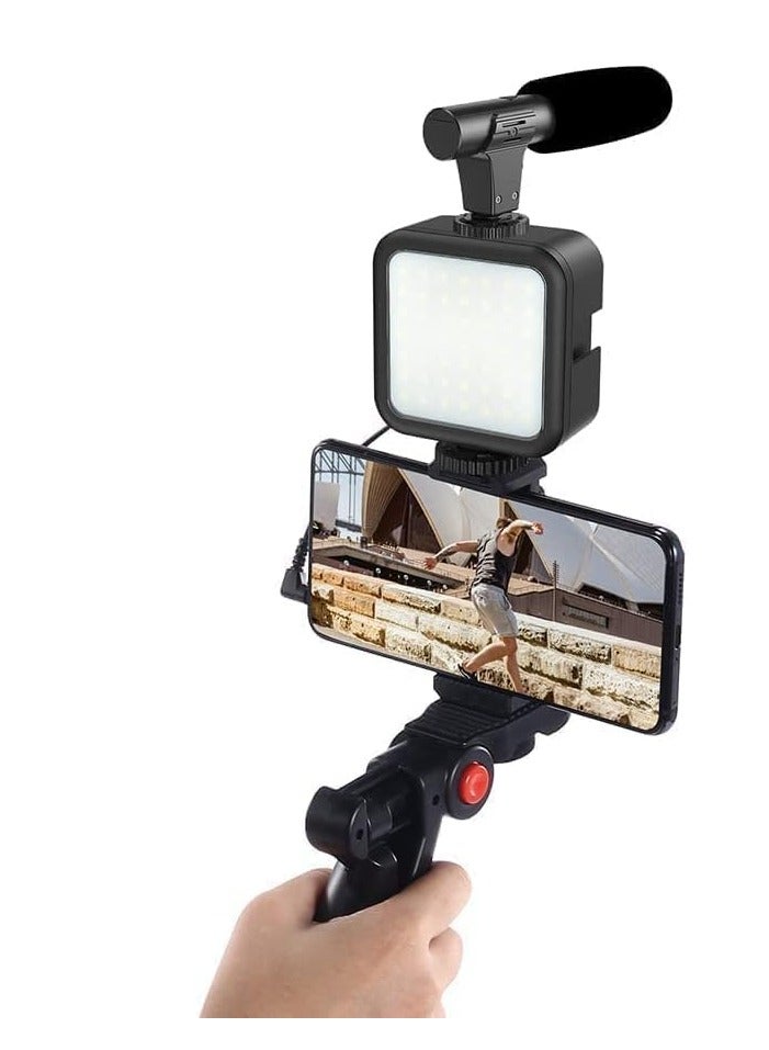 ELTRAZONE Smartphone & Camera Vlogging Studio Kits Video Shooting Photography Suit with Microphone LED Fill Light Mini Tripod  - Image 4