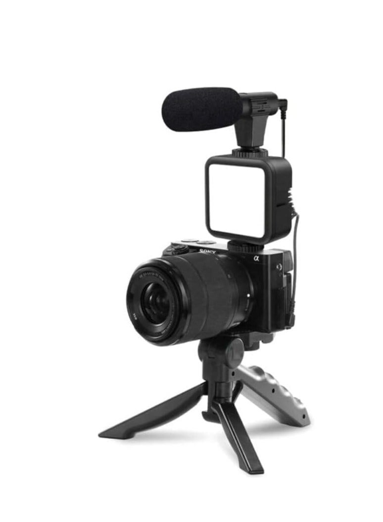 ELTRAZONE Smartphone & Camera Vlogging Studio Kits Video Shooting Photography Suit with Microphone LED Fill Light Mini Tripod  - Image 3