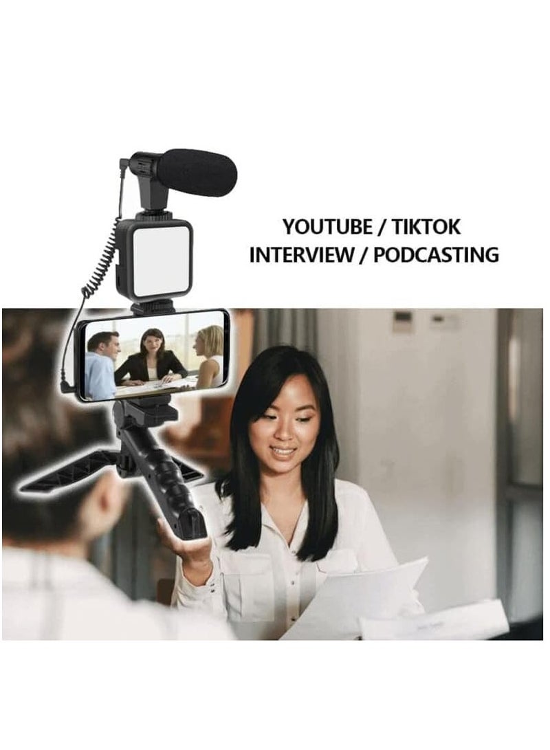 ELTRAZONE Smartphone & Camera Vlogging Studio Kits Video Shooting Photography Suit with Microphone LED Fill Light Mini Tripod  - Image 2