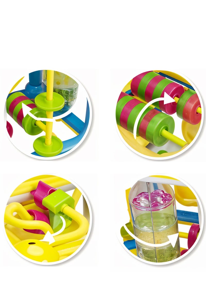 HEZI Jolly Cube 4 in 1 Activity Center Toy , Colorful Sensory Development Cube for Babies 9+ Months , Interactive Rattle, Spinning Beads, Sliding Gears & Shape Exploration , Durable, Safe Early Learning Toy Gift - Image 3