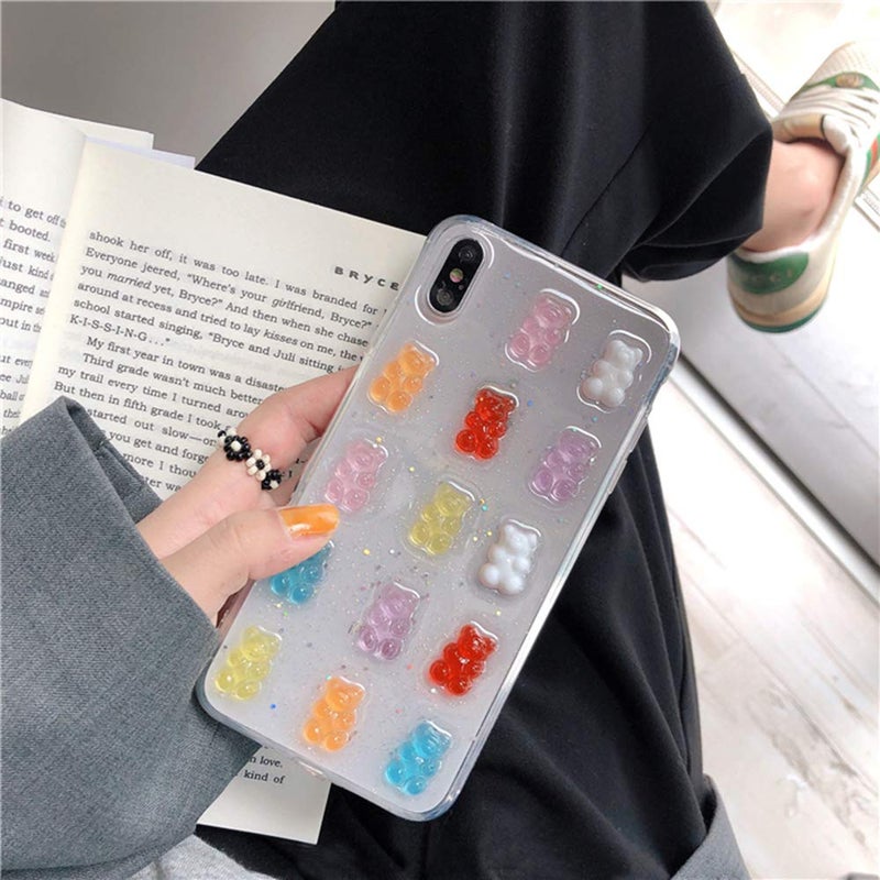 UnnFiko Cute Clear Phone Case for iPhone 15 Pro Max, Super Kawaii Cartoon Bears, Funny Creative Soft Protective Phone Cases Cover for iPhone 15 Pro Max(Bears) - Image 2