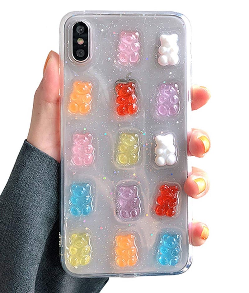 UnnFiko Cute Clear Phone Case for iPhone 15 Pro Max, Super Kawaii Cartoon Bears, Funny Creative Soft Protective Phone Cases Cover for iPhone 15 Pro Max(Bears) - Image 1
