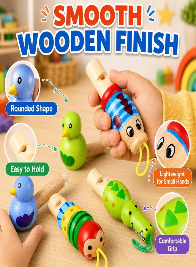 Garneck 7 Pcs Wooden Whistle Set: Cute Bird Animal Whistles for Kids Toddler Colorful Music Noisemakers for Birthday Party Classroom Rhythm Activity props - Image 4