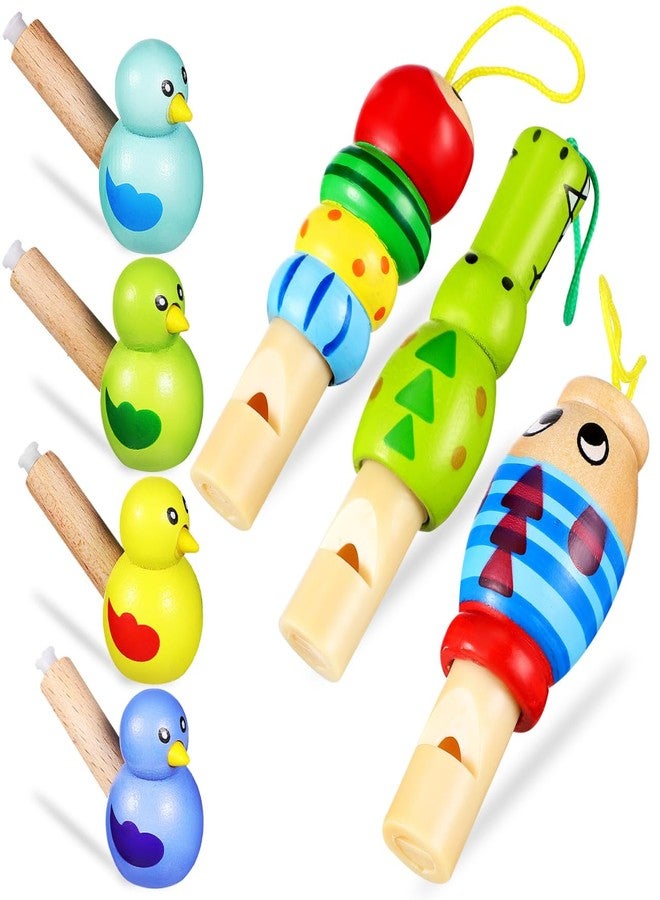 Garneck 7 Pcs Wooden Whistle Set: Cute Bird Animal Whistles for Kids Toddler Colorful Music Noisemakers for Birthday Party Classroom Rhythm Activity props - Image 1