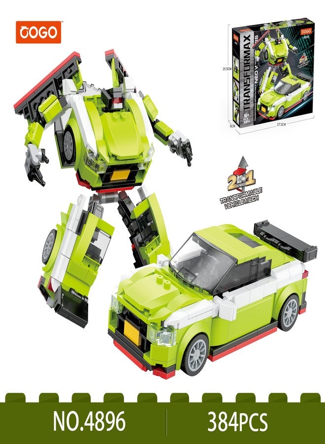 COGO 2-in-1 Transforming Sports Car & Mech Building Block Toy 384PCS Boys Age 6+ - Image 2