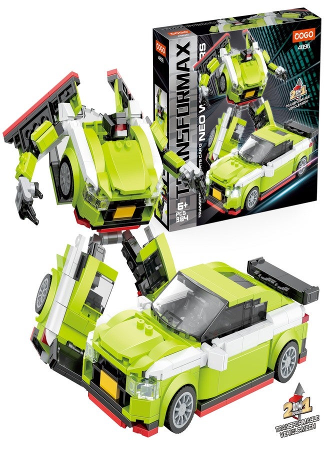 COGO 2-in-1 Transforming Sports Car & Mech Building Block Toy 384PCS Boys Age 6+ - Image 1