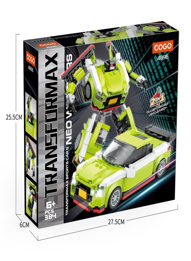 COGO 2-in-1 Transforming Sports Car & Mech Building Block Toy 384PCS Boys Age 6+ - Image 5