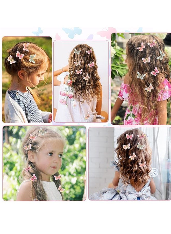 Happy D 41-piece set of multicolor lace butterfly hair clips, cute hair clips embroidered butterfly hair pins, short crocodile clips, butterfly fairy hair accessories, suitable for women and girls, cosplay, wedding, party, gift decoration - Image 2