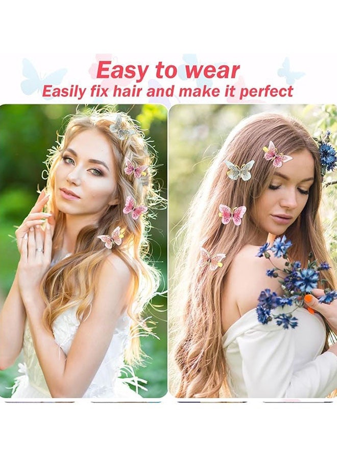 Happy D 41-piece set of multicolor lace butterfly hair clips, cute hair clips embroidered butterfly hair pins, short crocodile clips, butterfly fairy hair accessories, suitable for women and girls, cosplay, wedding, party, gift decoration - Image 5