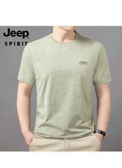 Jeep Men's  Short Sleeved T-shirt Round Neck Pullover Sweatshirt Simple Running Top  - Image 1