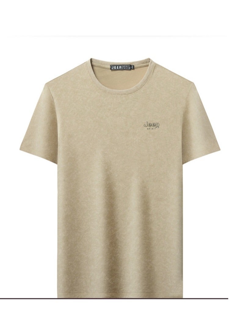 Jeep Men's  Short Sleeved T-shirt Round Neck Pullover Sweatshirt Simple Running Top  - Image 3
