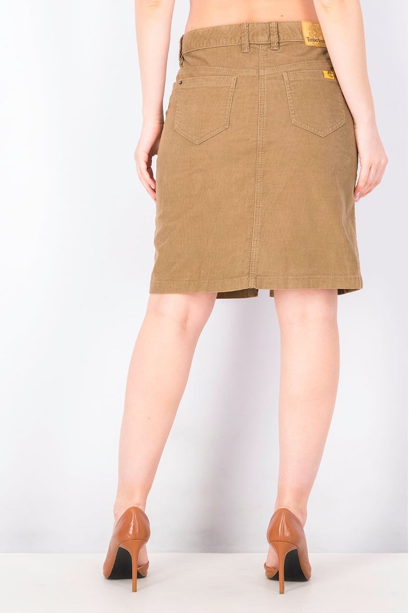 Timberland Women Corduroy Mini Skirt, Tan - Image 3