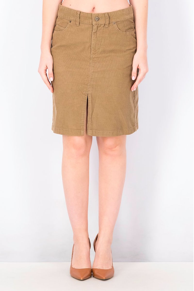 Timberland Women Corduroy Mini Skirt, Tan - Image 1