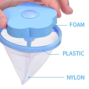 2V BROTHERS حقيبة 2V BROTHERS من 4 أكياس شبكية عائمة لغسالة الملابس و12 كرة تجفيف قابلة لإعادة الاستخدام مجموعة لالتقاط الشعر وفخ الوبر وكريات تجفيف صديقة للبيئة لكفاءة واستدامة أفضل - Image 4