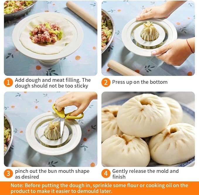 GLOWICK Dumpling Maker Momo Machine Flower Shaped Dumpling Maker Dough Press Tool Kitchen Gadget Baozi Maker Machine for Home 1Pcs - Image 3