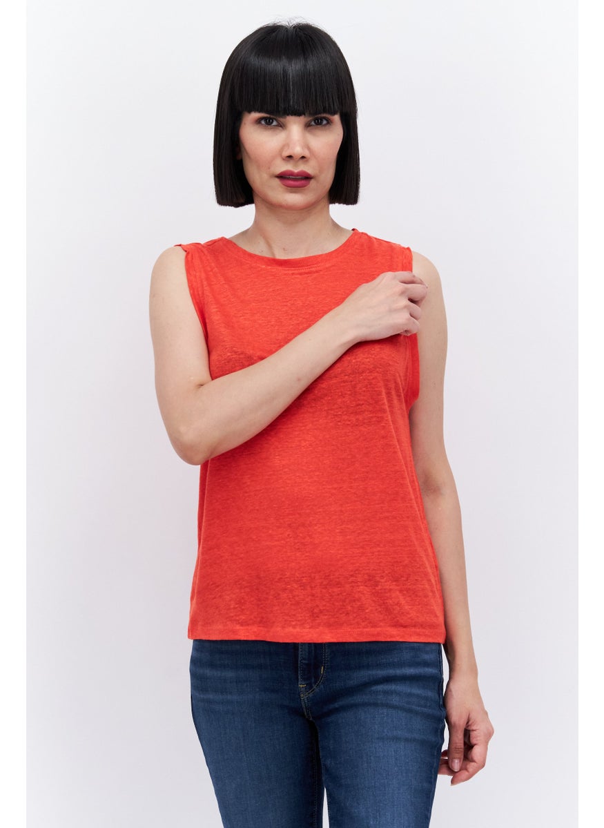 Women Round Neck Sleeveless Textured Tank Top, Red - pzsku/Z7B61DB09ADFB8A627A33Z/45/_/1737642507/af9d73b3-7da7-4536-8047-f02eff2e92d7