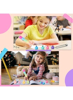 erorex 4 24Pcs Colorful Shaped Highlighters Pastel Mini Highlighter Set Highlighters Stackable Markers For Kids Students Writing Graffiti School Office Supplies Octopus Blocks Cat Flower  - Image 4