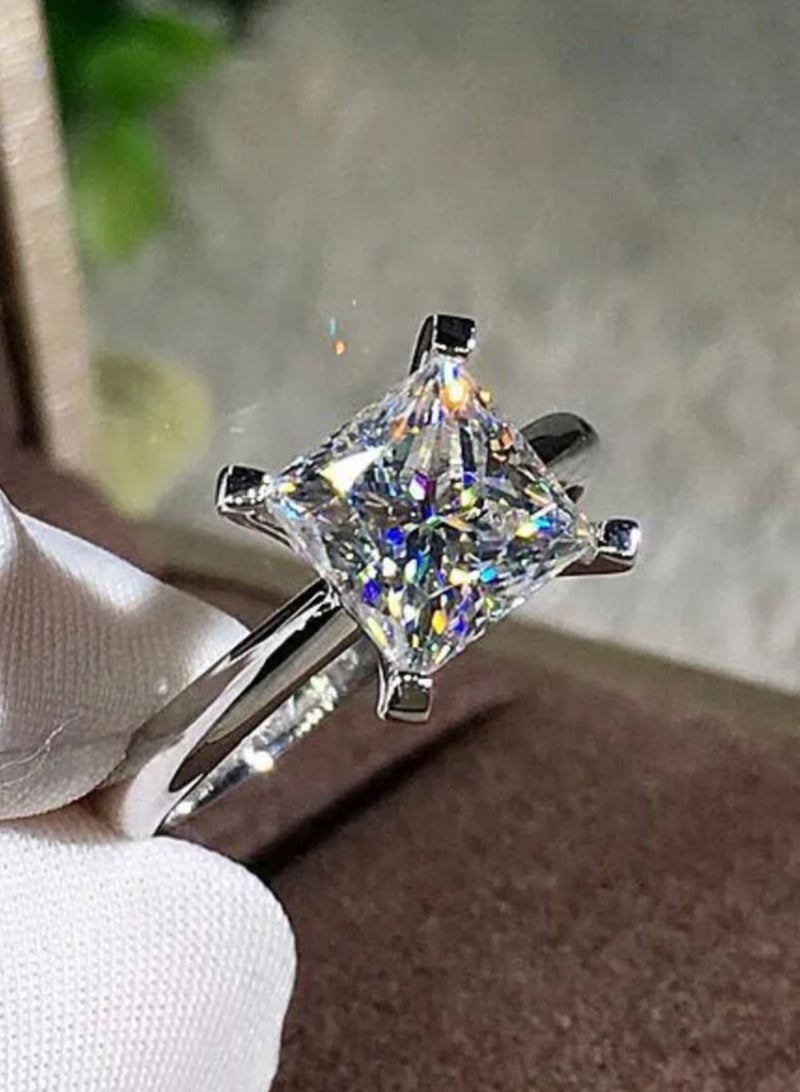 استراتيجية خاتم من الفضة الإسترليني عيار 925 مرصع بحجر الزركونيا - Image 1