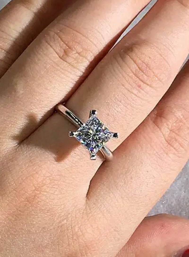 استراتيجية خاتم من الفضة الإسترليني عيار 925 مرصع بحجر الزركونيا - Image 3