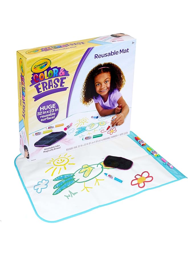 كرايولا مجموعة تلوين ومسح حصيرة السفر هدية للأطفال من سن 3 4 5 6 - Image 1