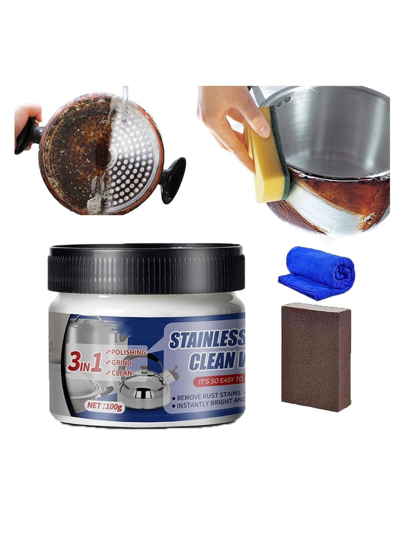Zikra Stainless Steel Clean Wax, Stainless Steel Cleaning Paste, Metal Cleaner and Polish, Magical Nano-Technology Stainless Steel Cleaning Paste-Surface Safe,Stainless Steel Cleaning Paste for Appliances - Image 1