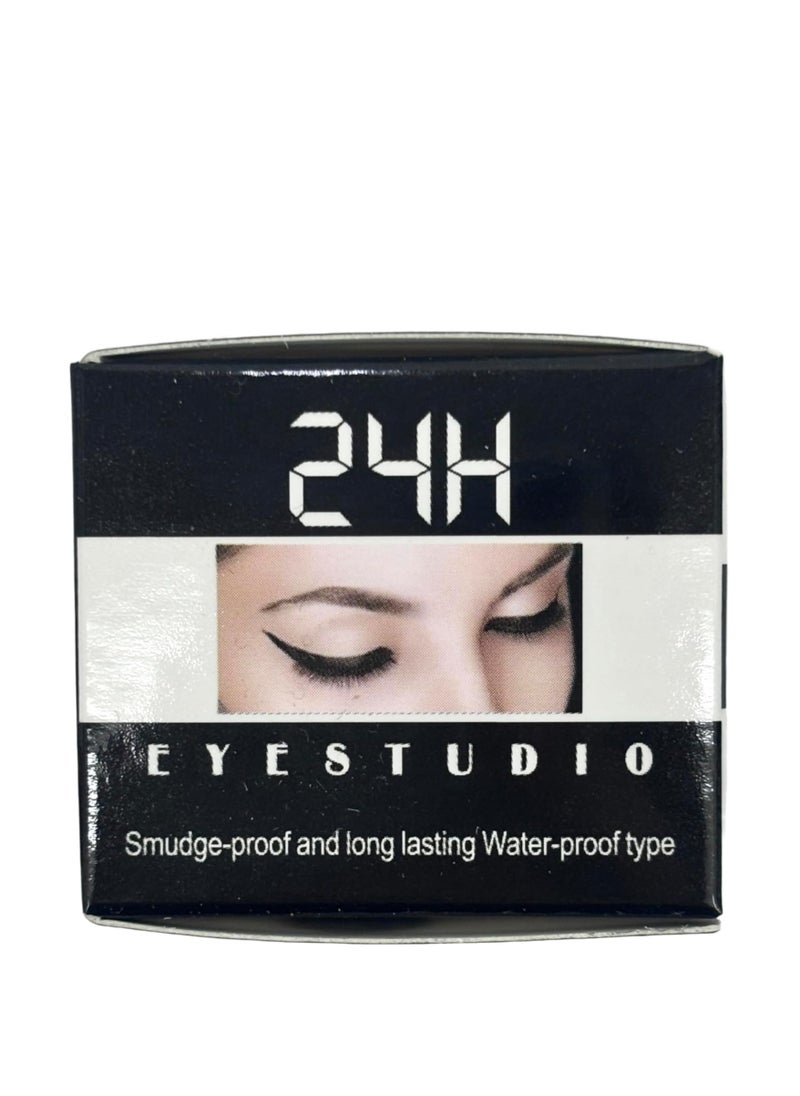 Music Flower - Music Flower Official Black+Brown Waterproof Eyeliner Pencil with 2 Brushes Long Lasting Smudge Proof Easy to Wear Matte - Image 1