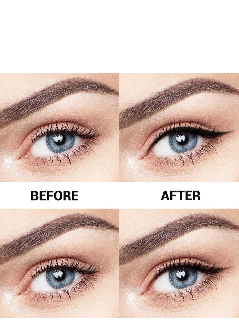 Music Flower - Music Flower Official Black+Brown Waterproof Eyeliner Pencil with 2 Brushes Long Lasting Smudge Proof Easy to Wear Matte - Image 1