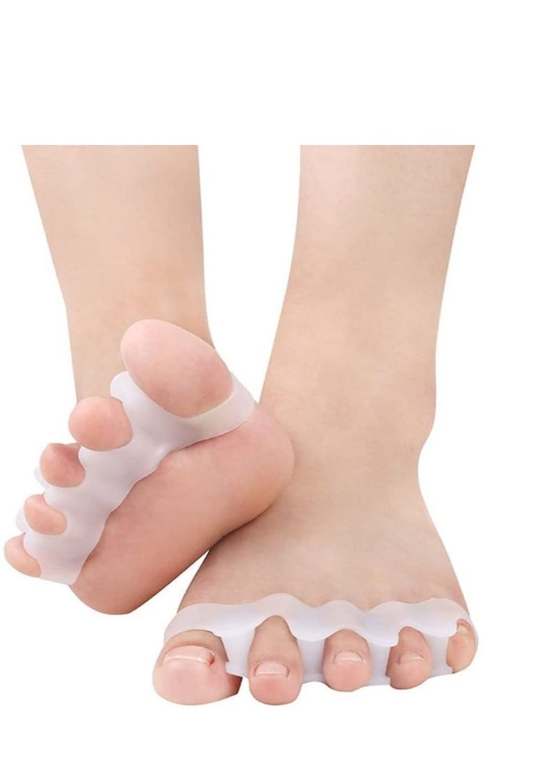 SYOSI Toe Stretchers Separators, Gel Rubber Silicone Toe Spacers Orthopedic Bunion Corrector, Hammer Toe Straightener Correct Bunion Pain Toe for Women and Men 1 Pairs  - Image 1