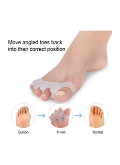 SYOSI Toe Stretchers Separators, Gel Rubber Silicone Toe Spacers Orthopedic Bunion Corrector, Hammer Toe Straightener Correct Bunion Pain Toe for Women and Men 1 Pairs  - Image 2