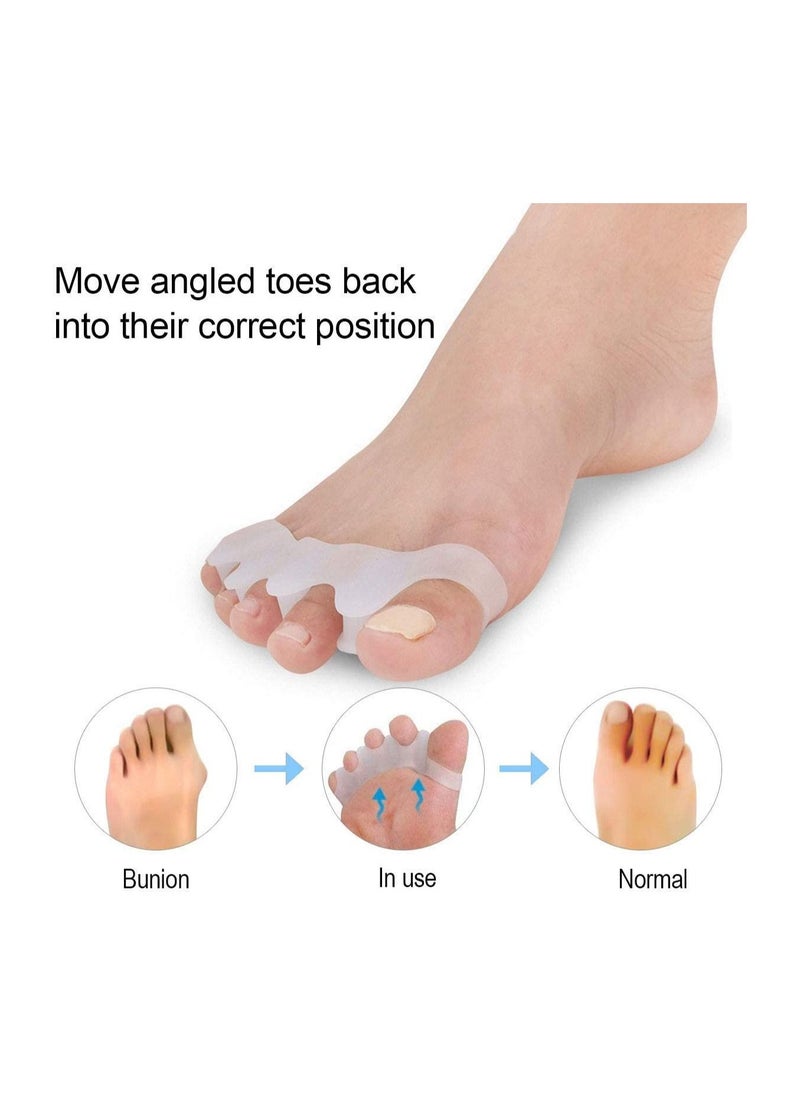 SYOSI Toe Stretchers Separators, Gel Rubber Silicone Toe Spacers Orthopedic Bunion Corrector, Hammer Toe Straightener Correct Bunion Pain Toe for Women and Men 1 Pairs  - Image 2