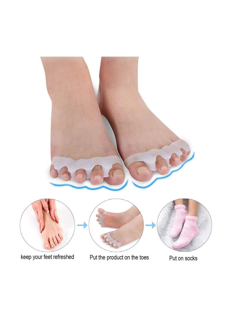 SYOSI Toe Stretchers Separators, Gel Rubber Silicone Toe Spacers Orthopedic Bunion Corrector, Hammer Toe Straightener Correct Bunion Pain Toe for Women and Men 1 Pairs  - Image 3