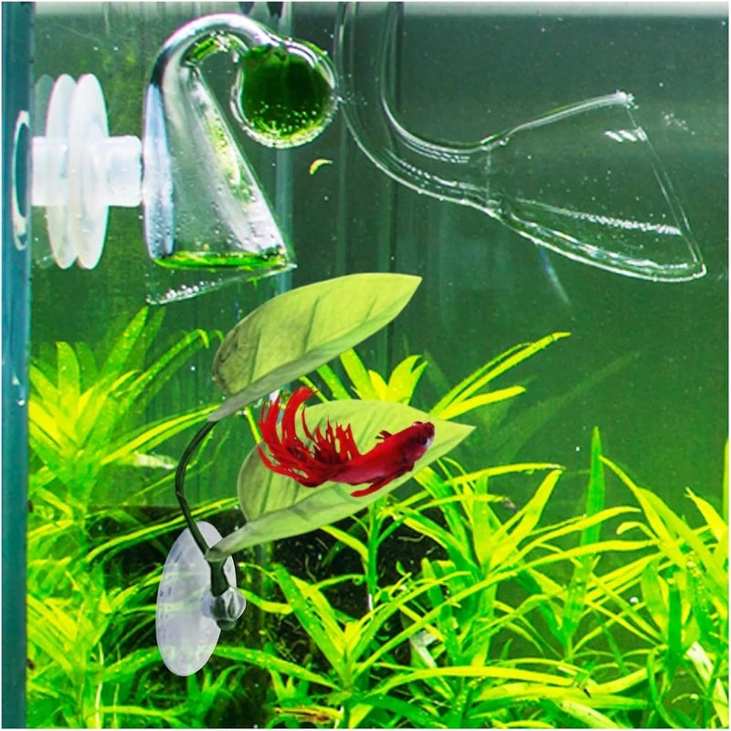 8 Pcs Aquarium Accessories Fish Tank Betta Leaf Bed Rest Spawning Aquatic Artificial Plant Hammock Simulation Landscape - Image 3