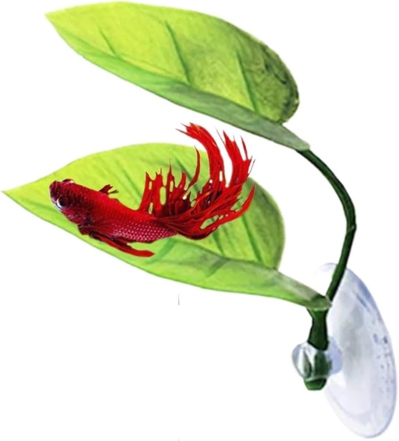 8 Pcs Aquarium Accessories Fish Tank Betta Leaf Bed Rest Spawning Aquatic Artificial Plant Hammock Simulation Landscape - Image 1