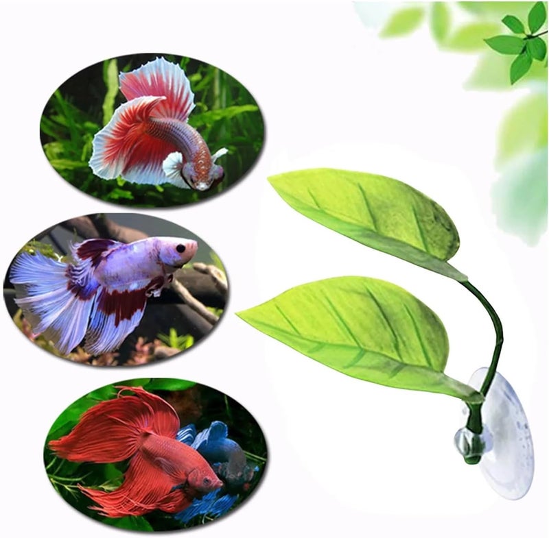 8 Pcs Aquarium Accessories Fish Tank Betta Leaf Bed Rest Spawning Aquatic Artificial Plant Hammock Simulation Landscape - Image 5