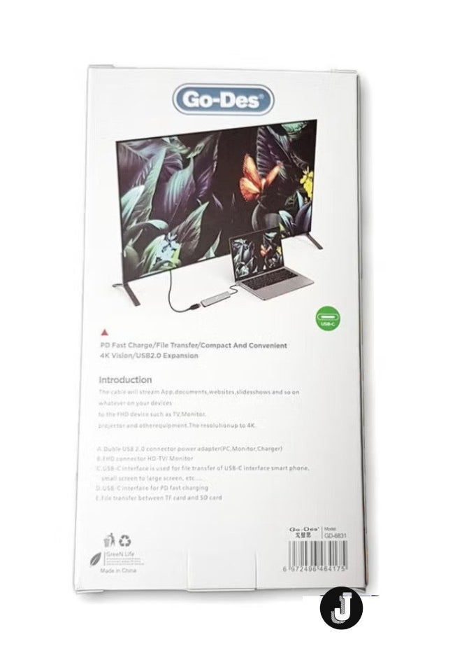 JAJEEK 7-in-1 USB Type-C Adapter Hub – Ultimate Connectivity for MacBook, Laptops, iPad & More - Image 4