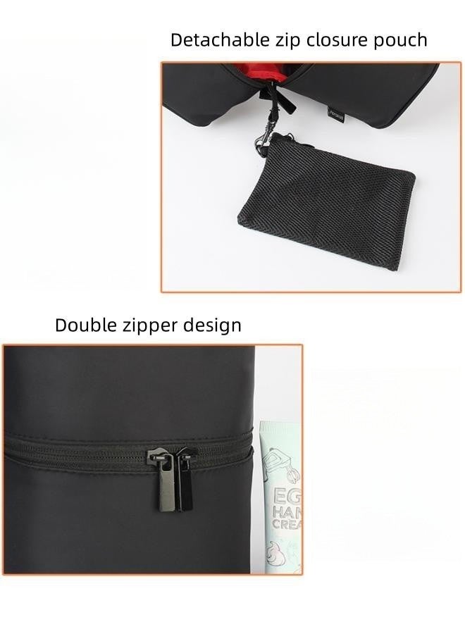 WAOKN Women's Portable Travel Cosmetic Bag, Ladies' Storage Toiletry Bag Handbag, Cylinder Essential Oil Cosmetic Bag Business Trip Home Organizer Storage Bag,Multifunctional Toiletry Bag with Divider Bag - Image 3