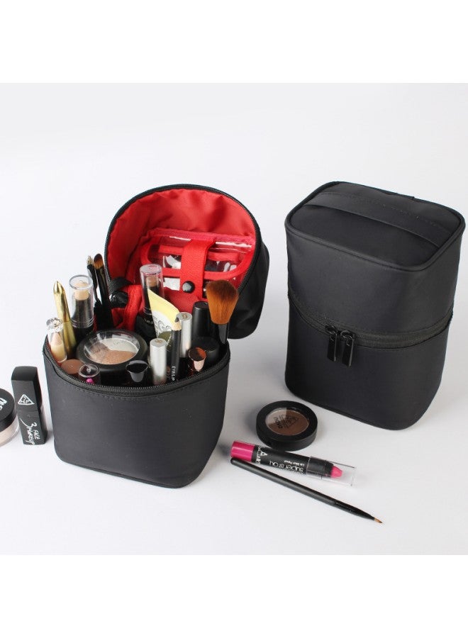 WAOKN Women's Portable Travel Cosmetic Bag, Ladies' Storage Toiletry Bag Handbag, Cylinder Essential Oil Cosmetic Bag Business Trip Home Organizer Storage Bag,Multifunctional Toiletry Bag with Divider Bag - Image 5