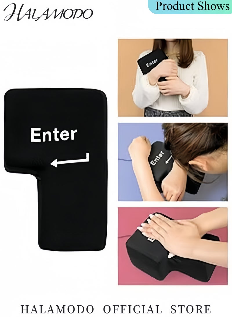HALAMODO USB Big Enter Key Relieve Stress Plush Toy Enter Key Design Pillow Throw Table Pillow Toys Anti-Stress Relief Super Size Stuffer Accent Desktop Foam Nap Pillow Stress Relief Punch Bag  - Image 4