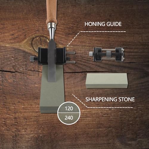 HODYANN 8 Pieces Wood Chisel Tool Sets, 11.4in Woodworking Carving Chisel Kit with Honing Guide, Sharpening Stone and Wooden Case - Image 5