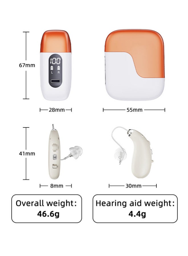 Chixing Hearing Aids for Seniors, Rechargeable BTE Hearing Amplifiers with 16 Channels, Noise Cancellation, Volume Control for Mild to Moderate Hearing Loss, Beige - Image 4