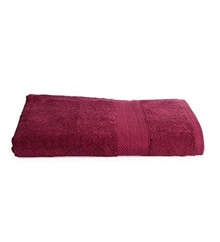 TIQH Organic Cotton 600 GSM Highly Absorbent Quick Dry Soft Large Bath Towel 1 Pc 36x72 Inches Maroon - Image 3