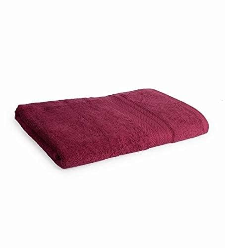 TIQH Organic Cotton 600 GSM Highly Absorbent Quick Dry Soft Large Bath Towel 1 Pc 36x72 Inches Maroon - Image 4