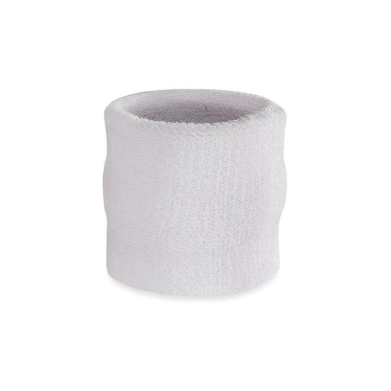 AMIFIT 3 x 3 Inch Wrist Sweatbands Tennis Wrist Bands Absorbent Sweatbands for Football Basketball Running Athletic Sports and Working Out, Pack of 1 (White) - Image 1