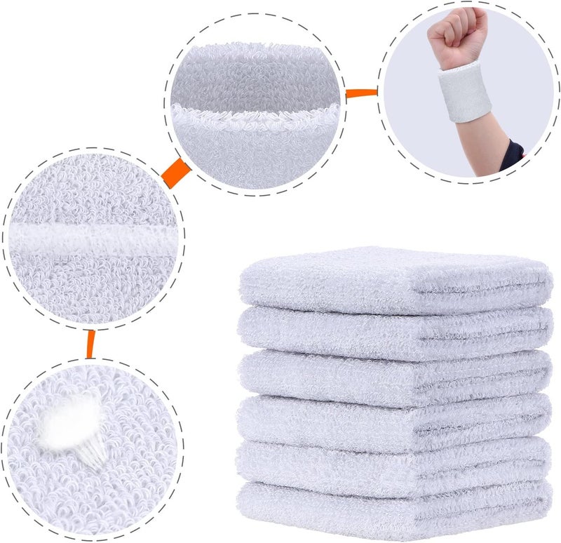 AMIFIT 3 x 3 Inch Wrist Sweatbands Tennis Wrist Bands Absorbent Sweatbands for Football Basketball Running Athletic Sports and Working Out, Pack of 1 (White) - Image 5