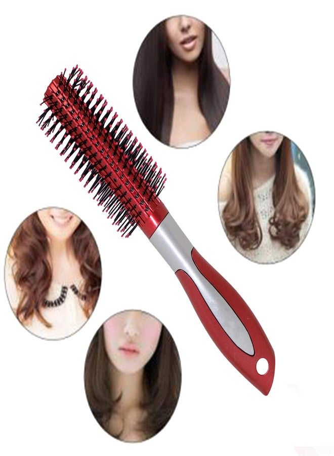 AASA Round Hair Brush with Soft Nylon Bristles for Women and Men Pack of 1 (Mehroon) - Image 2