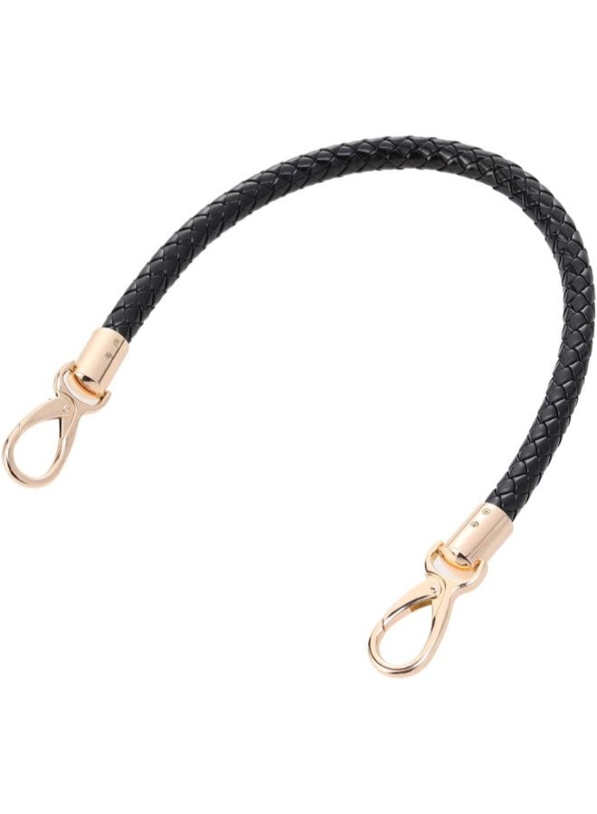 klarako 2pcs 52cm Replacement Purse Straps PU Leather Handbag Handles Gold Spring Buckle Handbag Bag Wallet Straps (Black) - Image 5