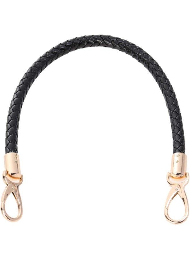 klarako 2pcs 52cm Replacement Purse Straps PU Leather Handbag Handles Gold Spring Buckle Handbag Bag Wallet Straps (Black) - Image 3